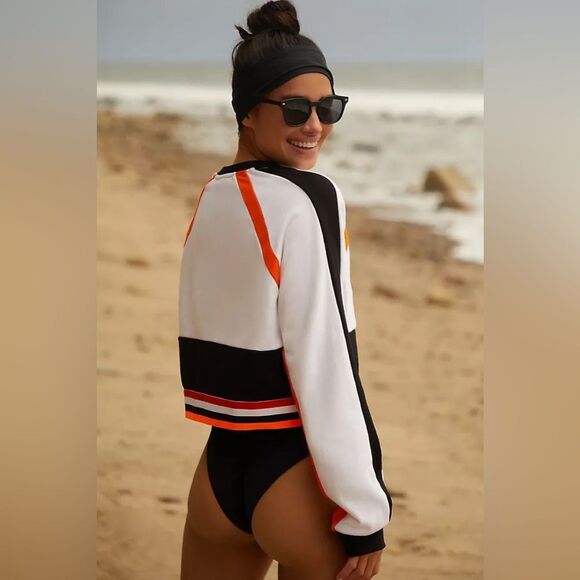 NWOT P.E Nation Legacy Organic Cotton Sweatshirt in Optic White Pullover - Picture 2 of 12